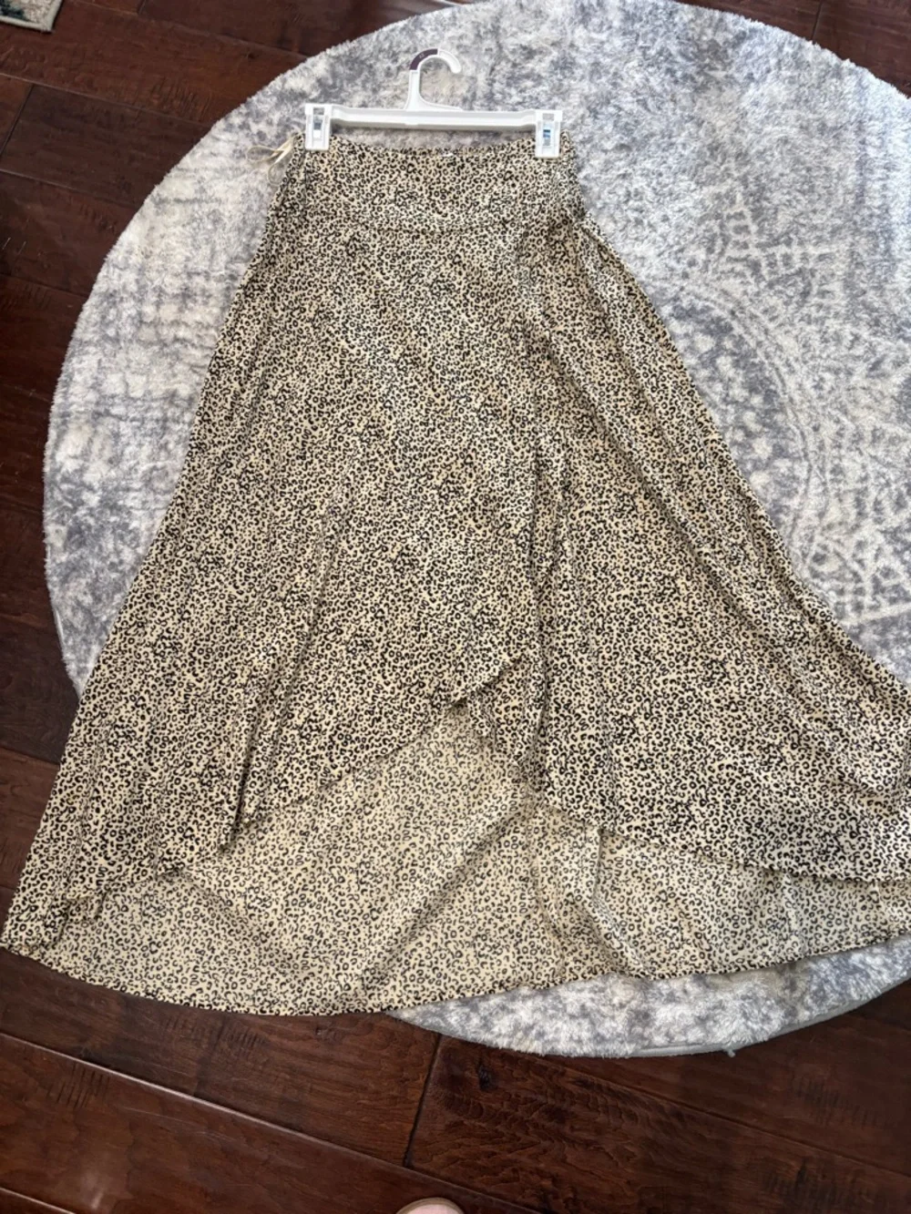 Leopard Print Maxi Skirt - Beige and Black skirt M new